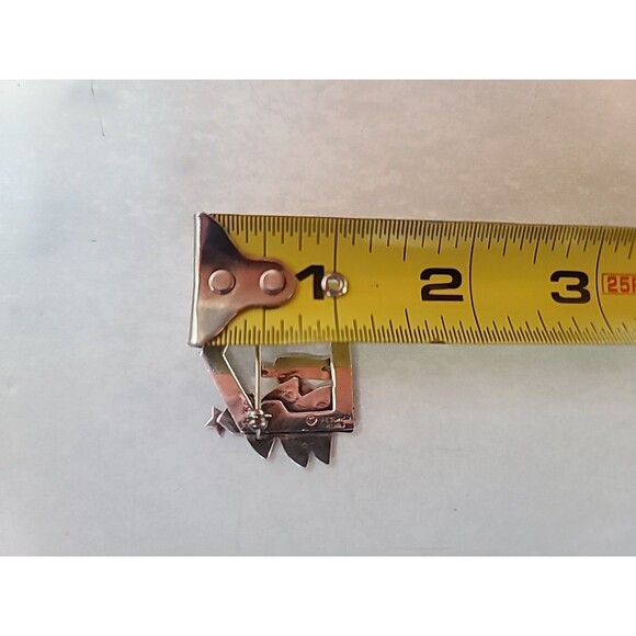 Far Fetched 925 Sterling Silver Christmas Scene Brooch Vintage - Picture 9 of 10